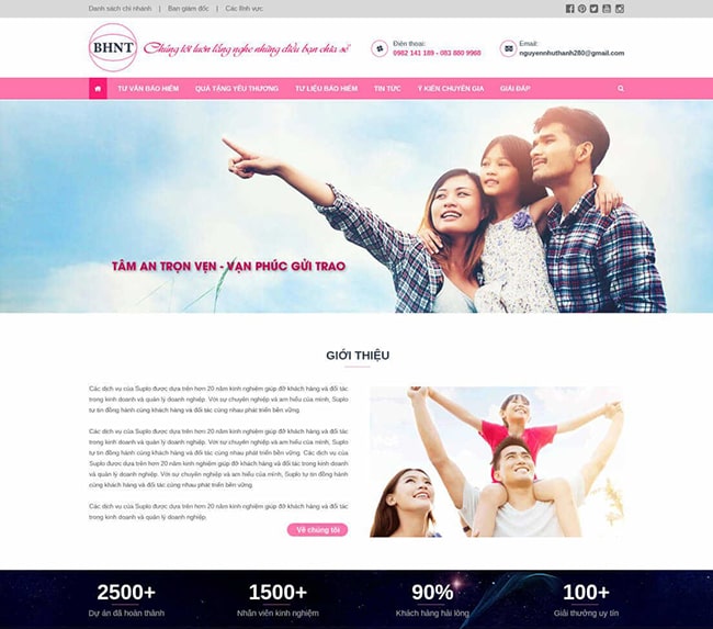 Mẫu thiết kế website bán bảo hiểm đẹp 3